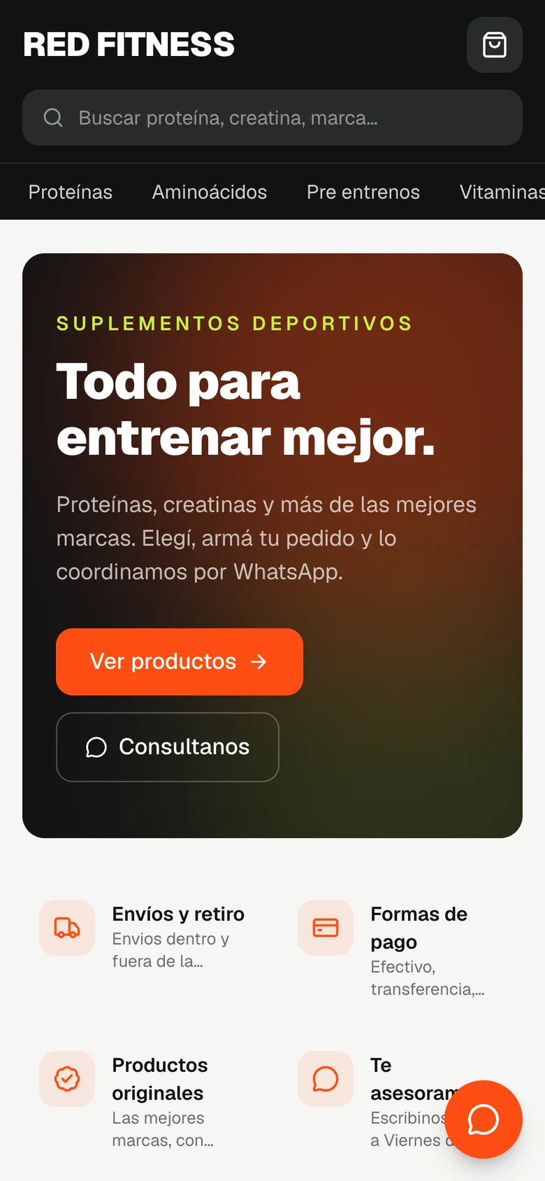 Tienda online en el celular